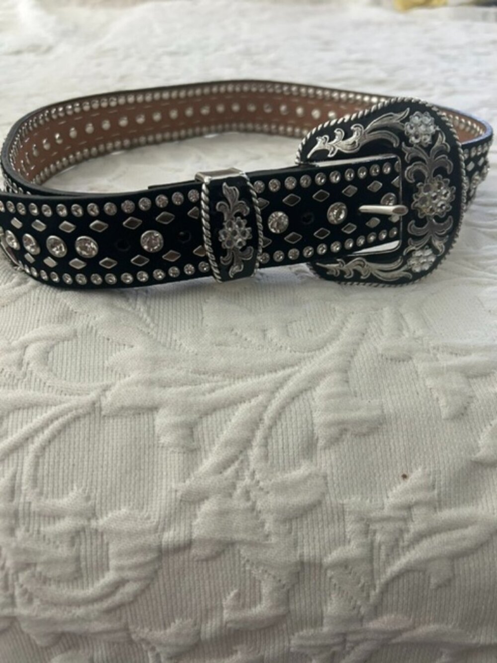 Western rhinestone show belt